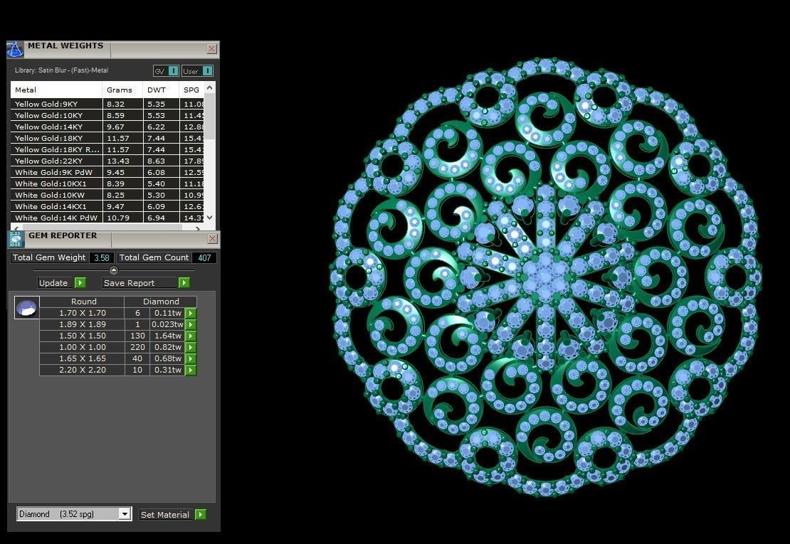 Rose Gold Diamond Pendant 3D Print Model 3D print model_3