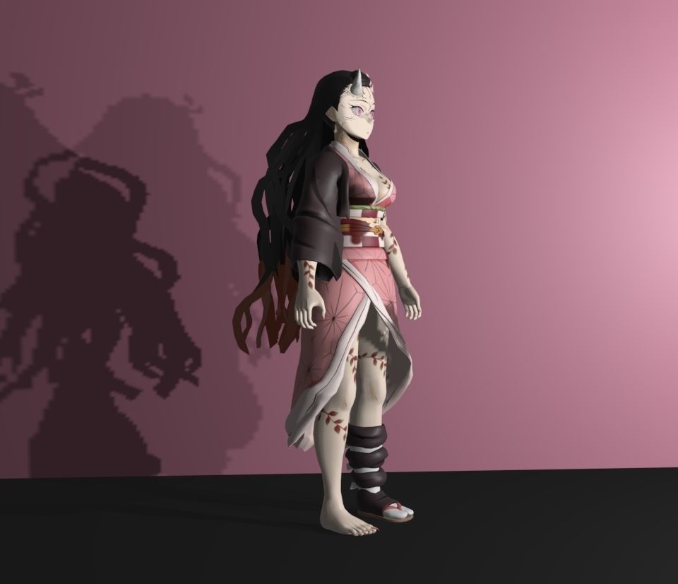 Nezuko Kamado awakened 3D model_3