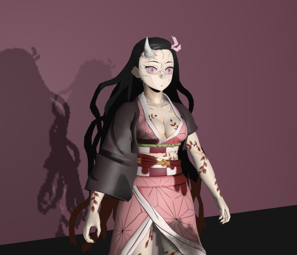 Nezuko Kamado awakened 3D model_1