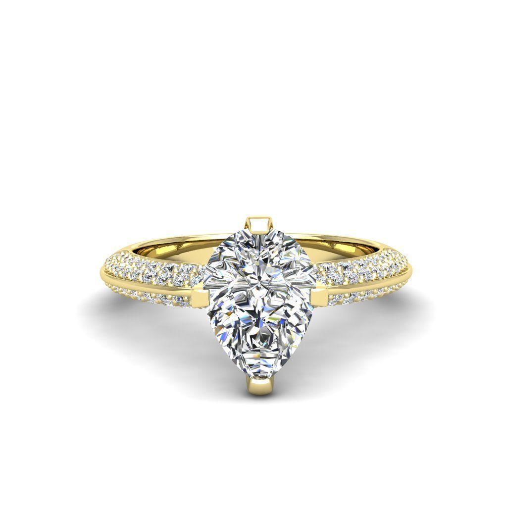 Engagement ring Stella pear 3D print model_22