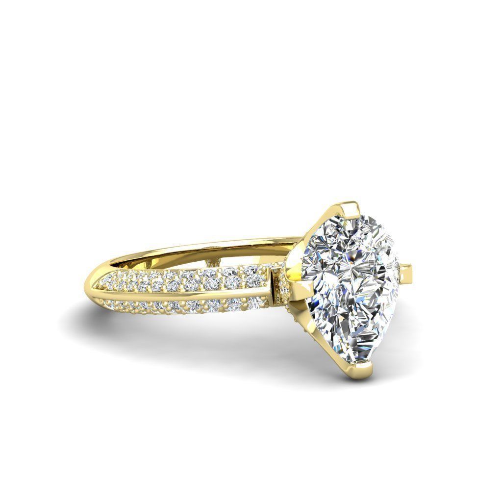 Engagement ring Stella pear 3D print model_5
