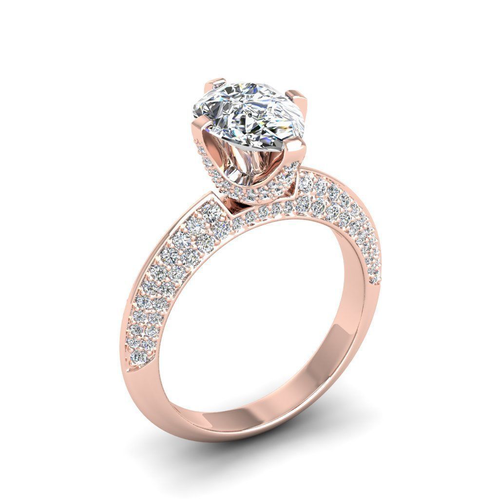Engagement ring Stella pear 3D print model_27