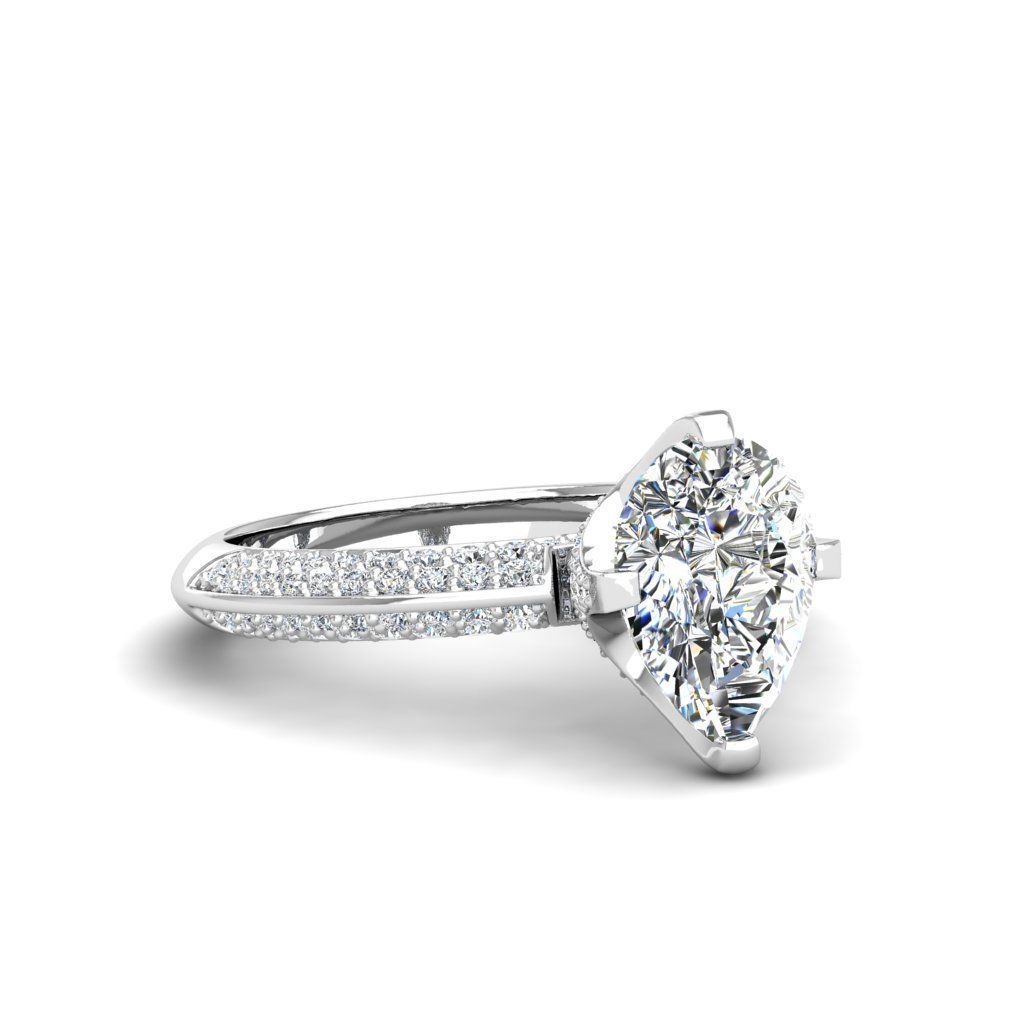 Engagement ring Stella pear 3D print model_11
