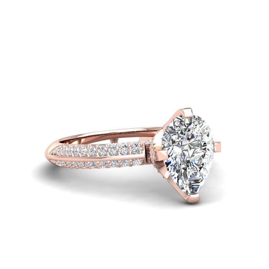 Engagement ring Stella pear 3D print model_13