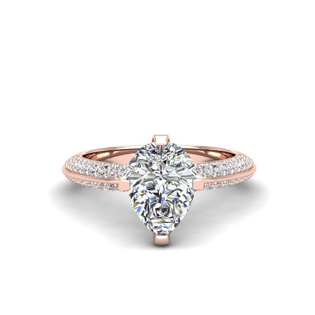 Engagement ring Stella pear 3D print model_14