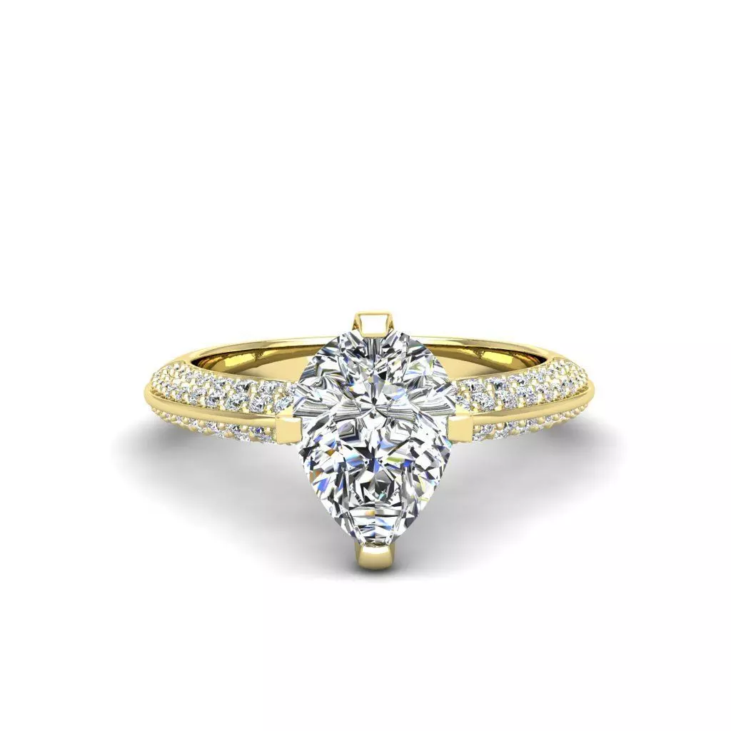 Engagement ring Stella pear 3D print model_0