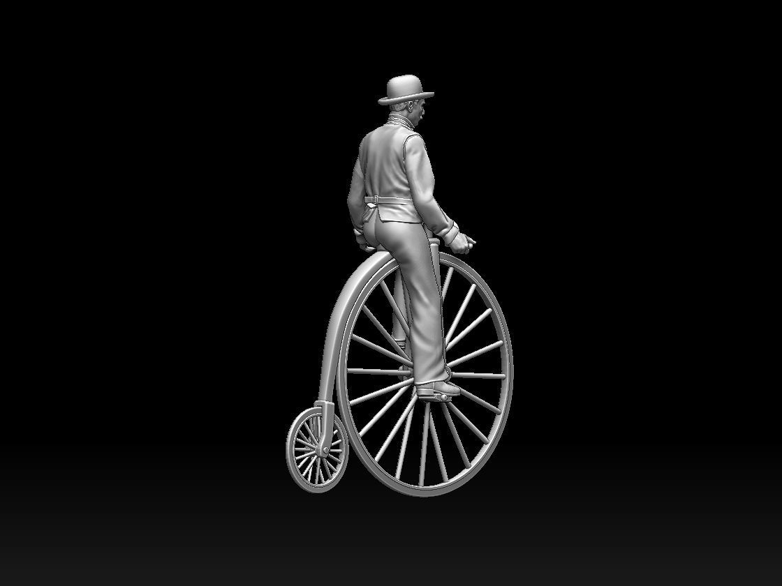 cyclist and bike 3D print model_3