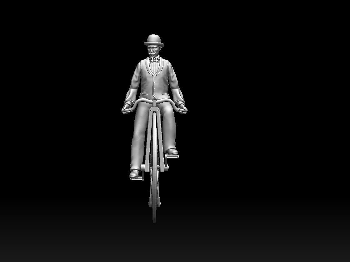 cyclist and bike 3D print model_4