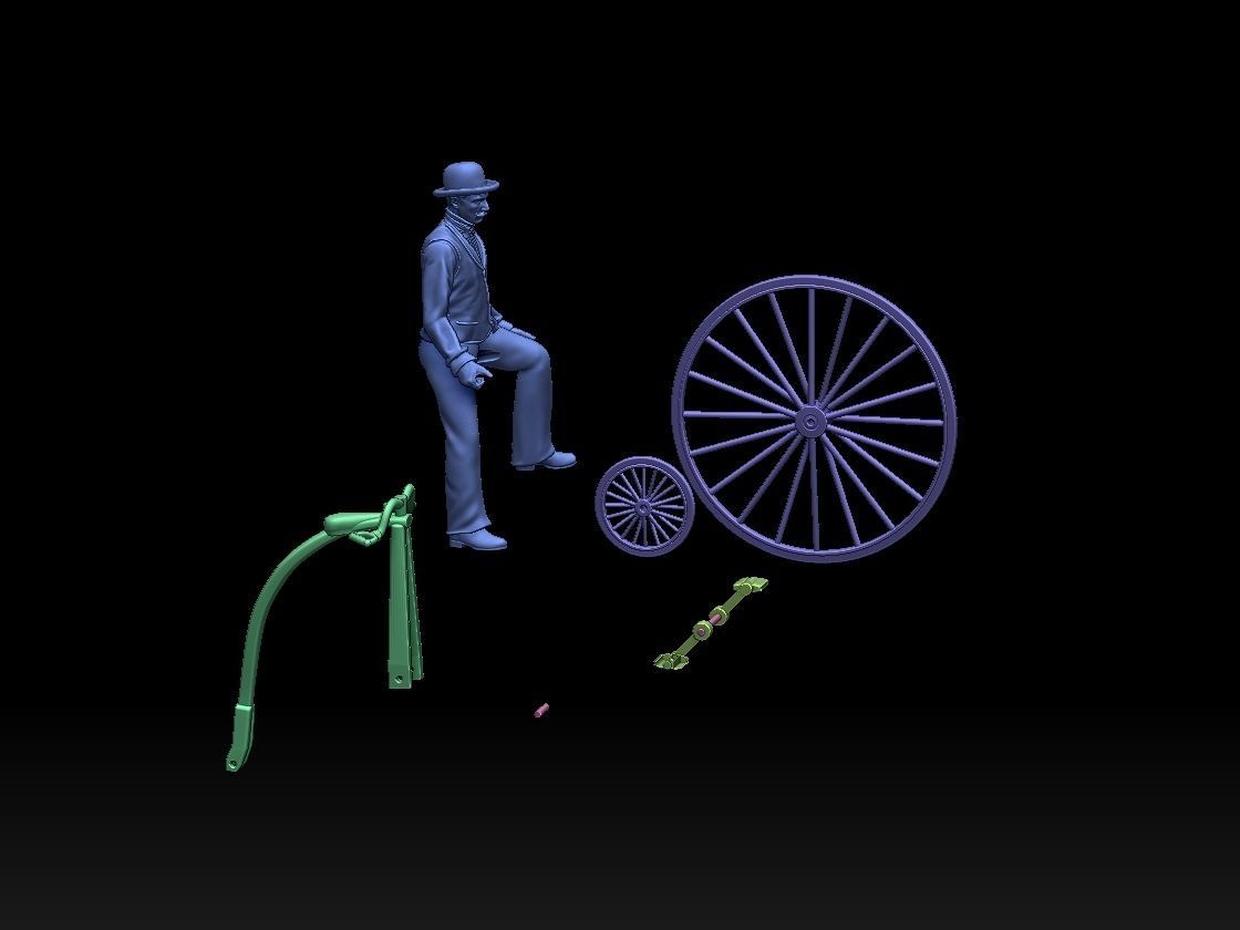 cyclist and bike 3D print model_2