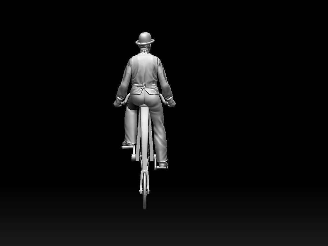 cyclist and bike 3D print model_9
