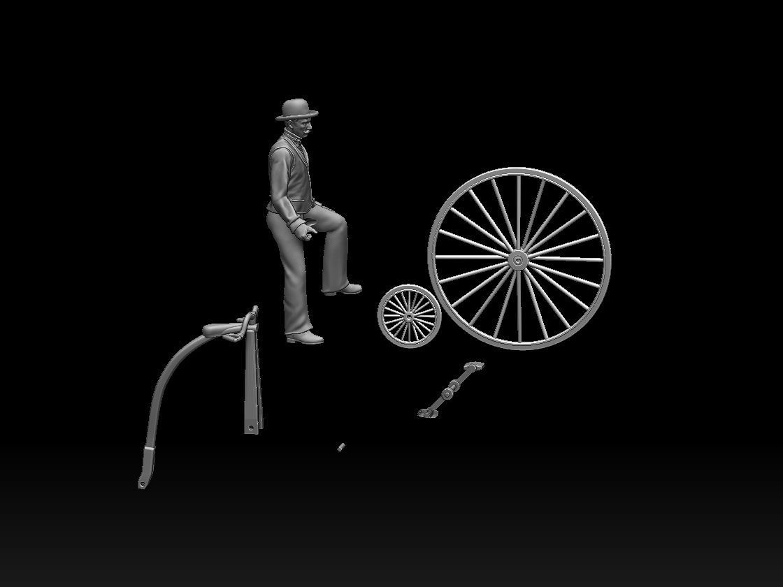cyclist and bike 3D print model_8