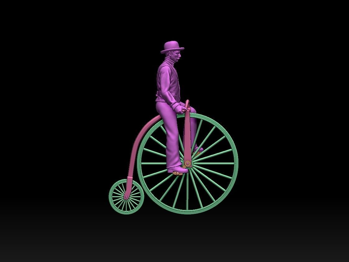 cyclist and bike 3D print model_7