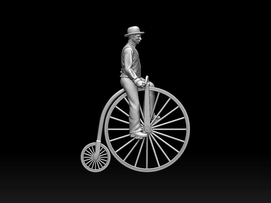 cyclist and bike 3D print model_0