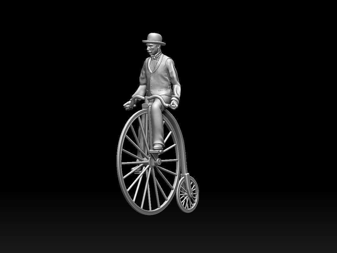 cyclist and bike 3D print model_6