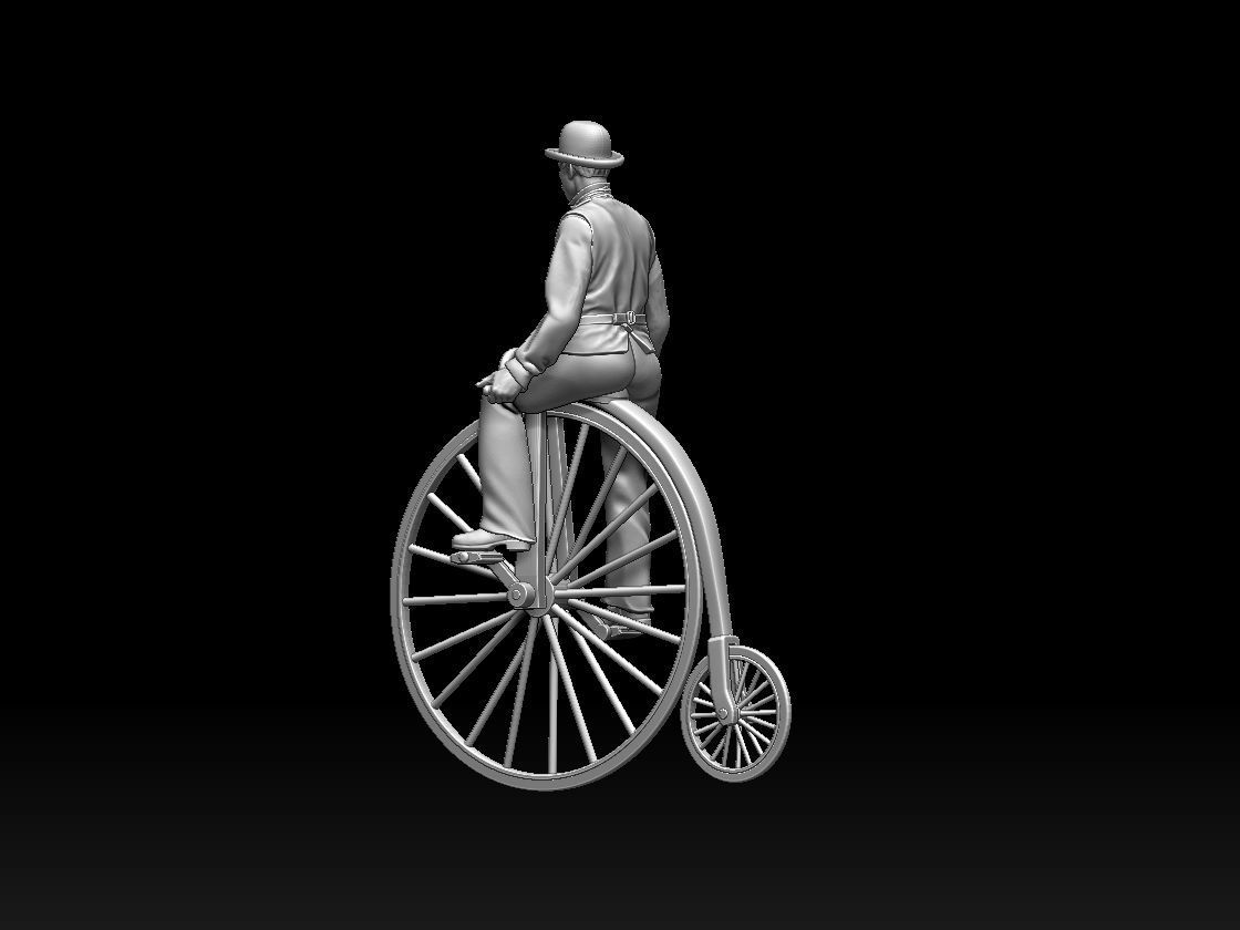 cyclist and bike 3D print model_5