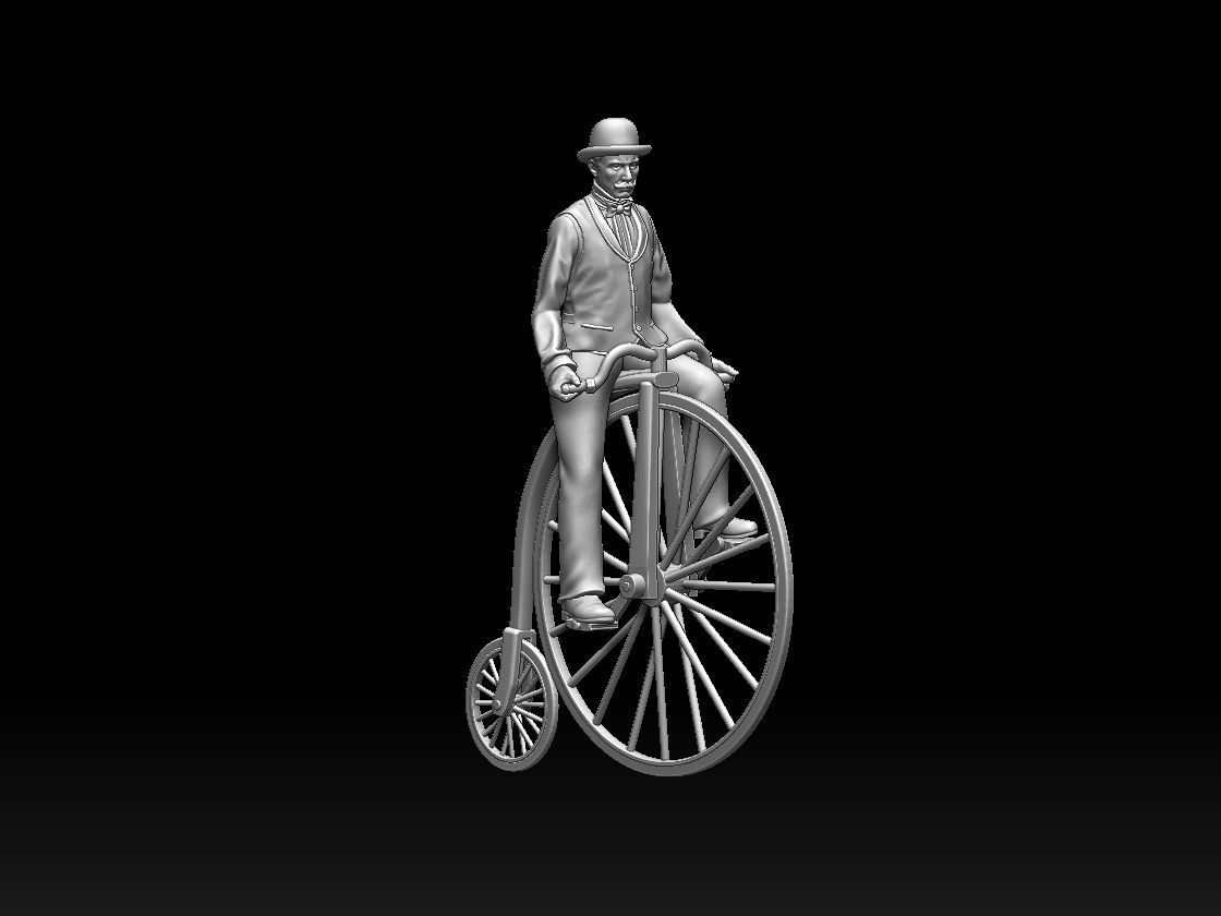 cyclist and bike 3D print model_1