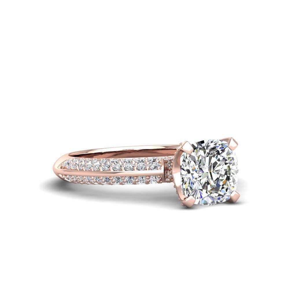 Engagement ring Stella qushion 3D print model_27