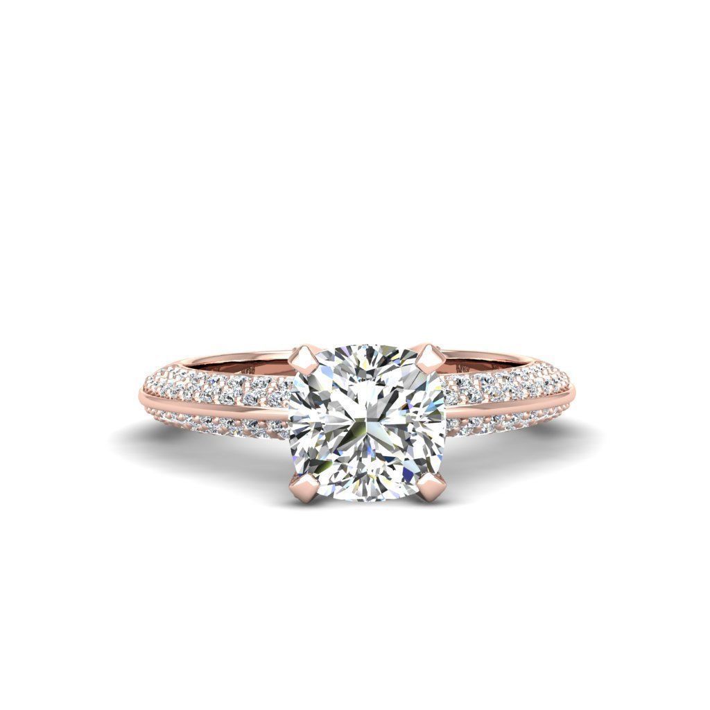 Engagement ring Stella qushion 3D print model_22