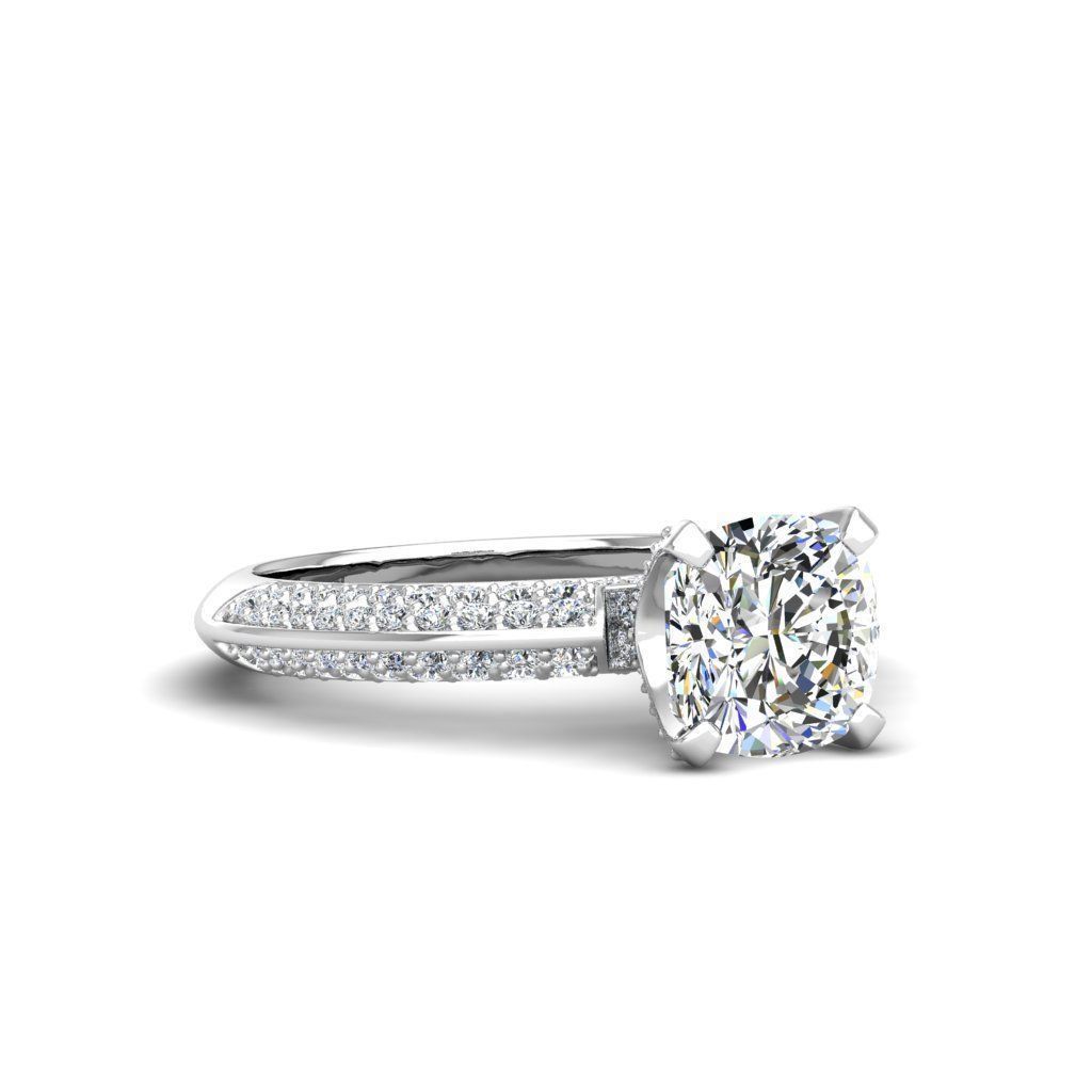 Engagement ring Stella qushion 3D print model_8