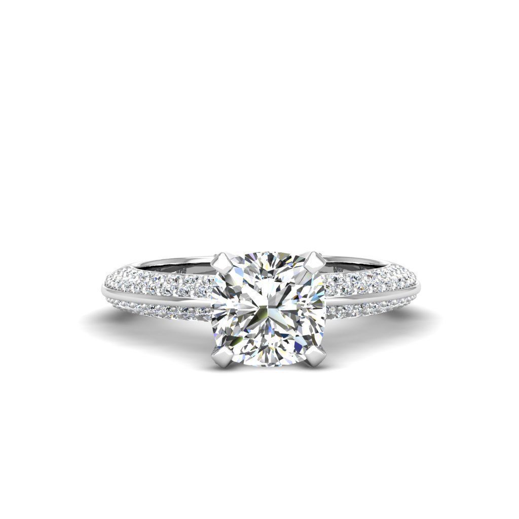 Engagement ring Stella qushion 3D print model_17