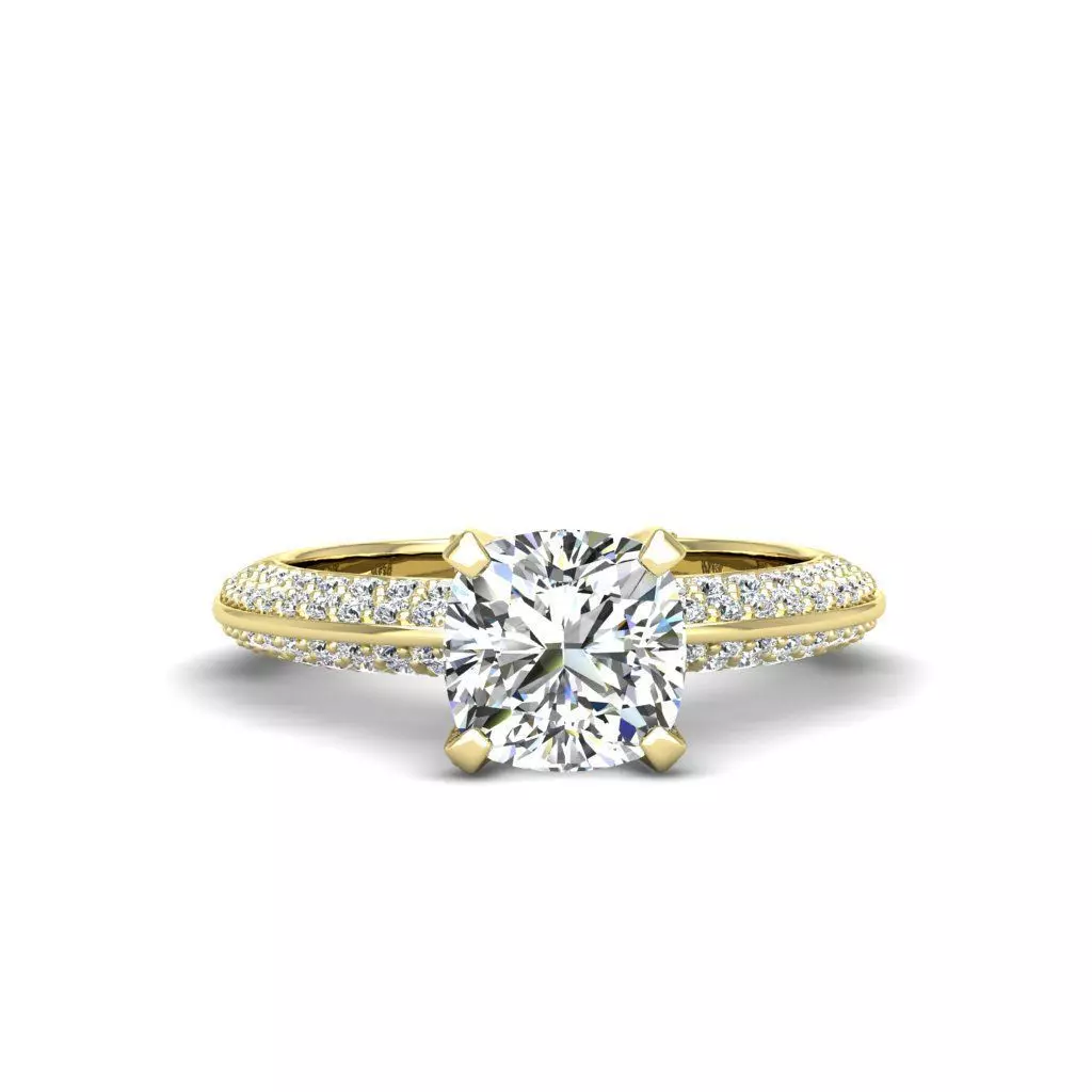 Engagement ring Stella qushion 3D print model_0