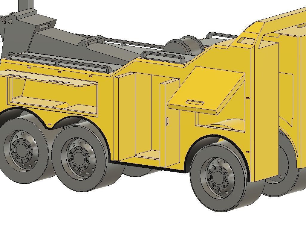 RC ABSCHLEPPER MIT KRAN AUFBAU UND TUEREN V2 FUNKTIONSMODELLBAU 3D print model_11