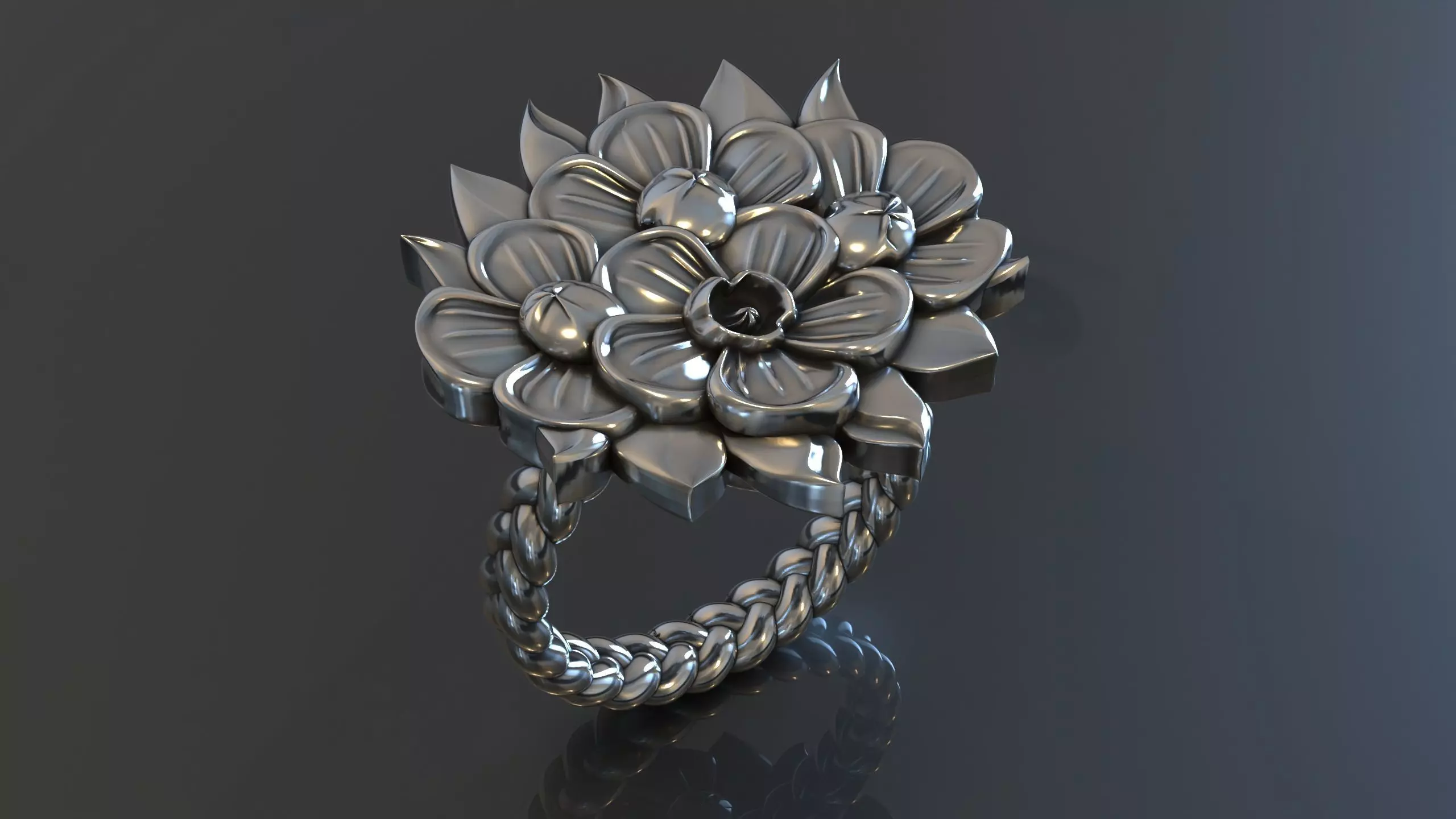 Flower ring Leaf Vines sheet 3D print model