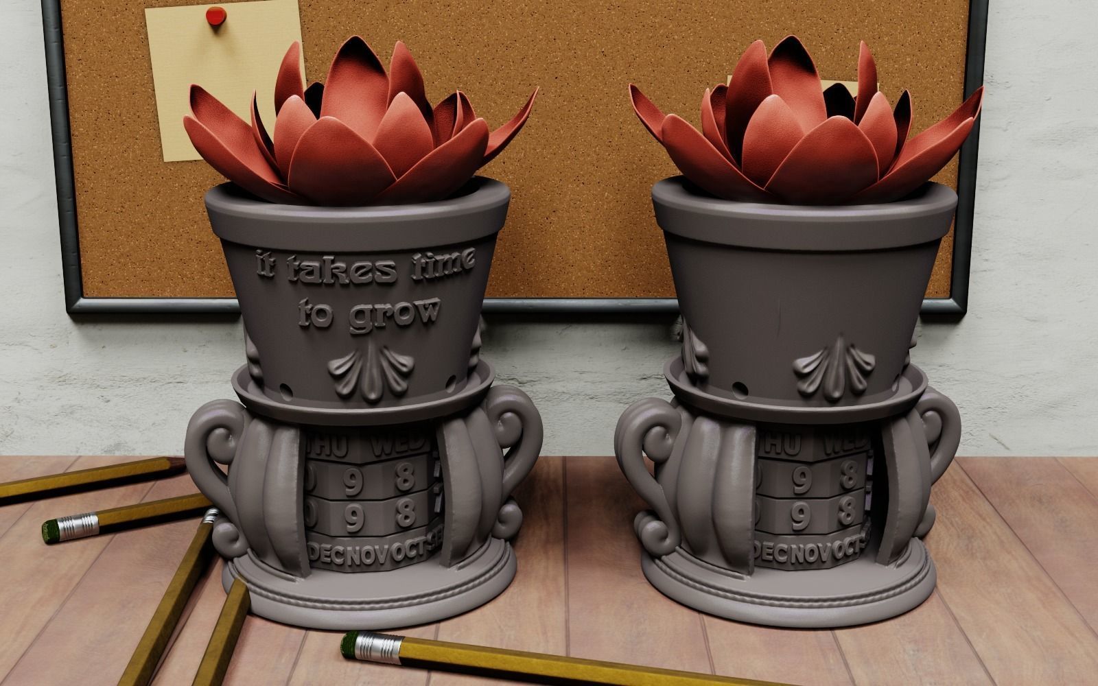 flower Calendar 3D print model_1