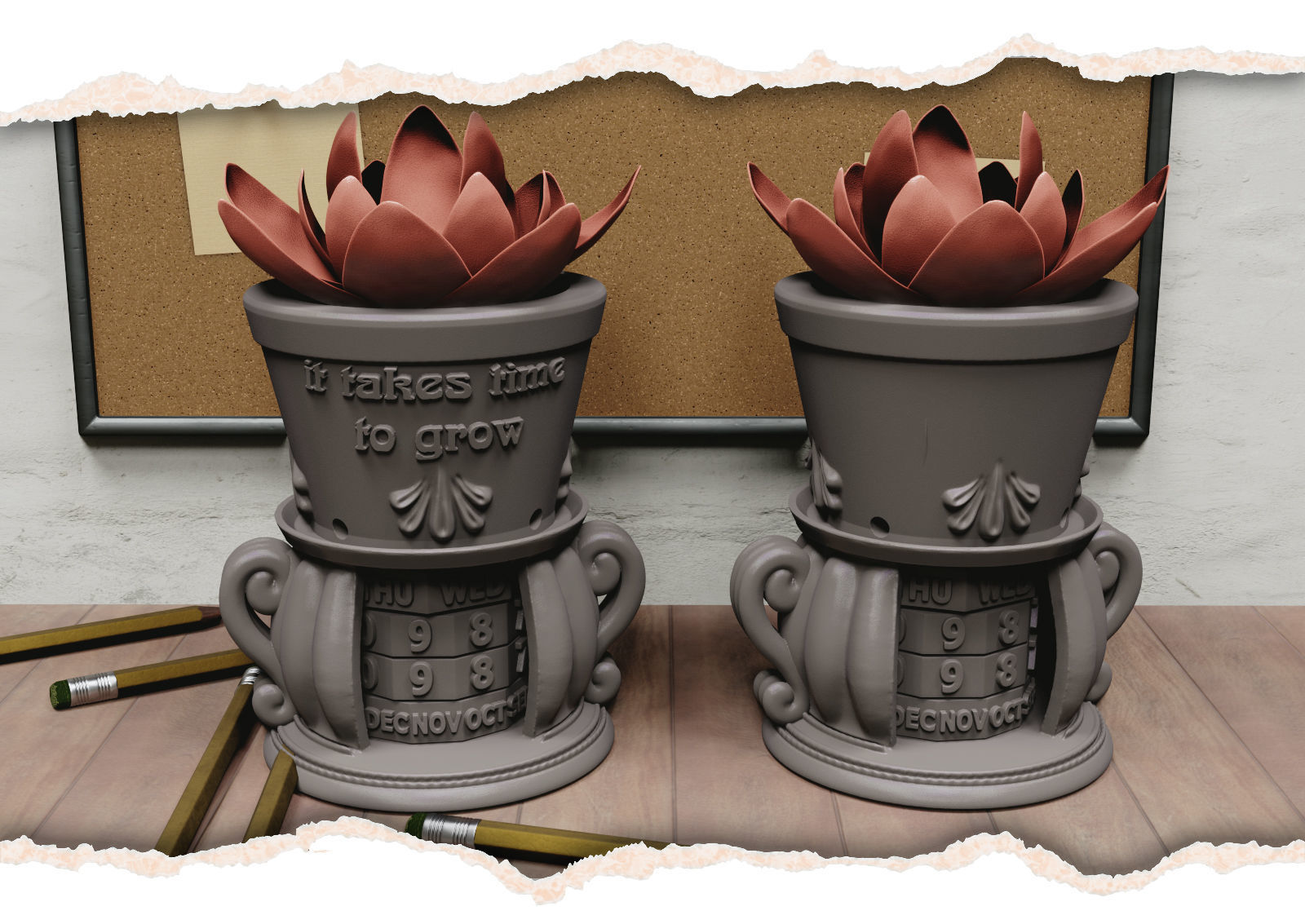 flower Calendar 3D print model_2