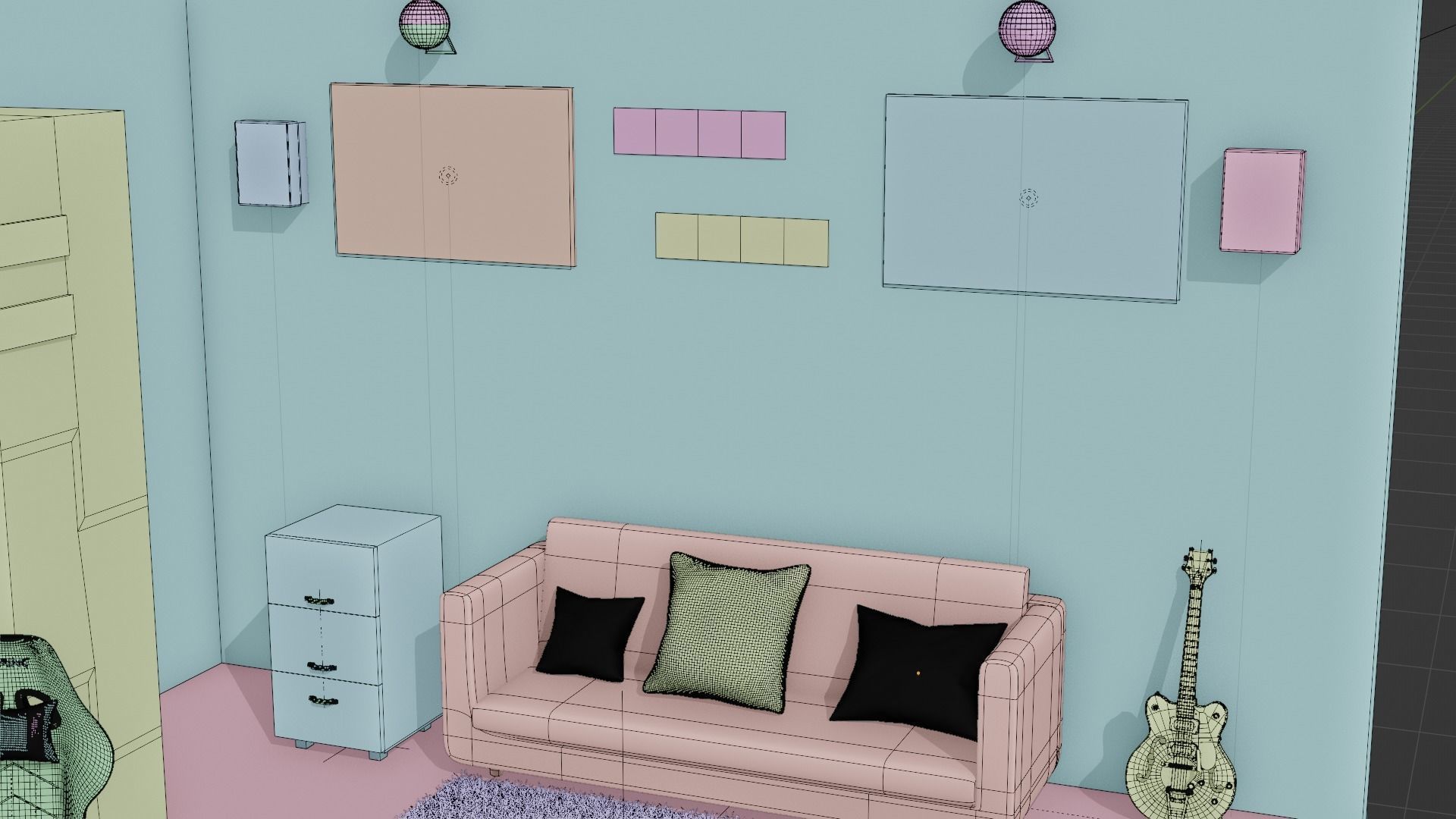 Game Room Interior 3D Model 3D model_14