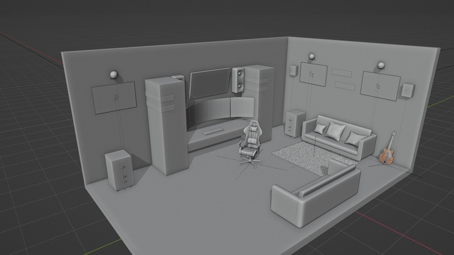 Game Room Interior 3D Model 3D model_13