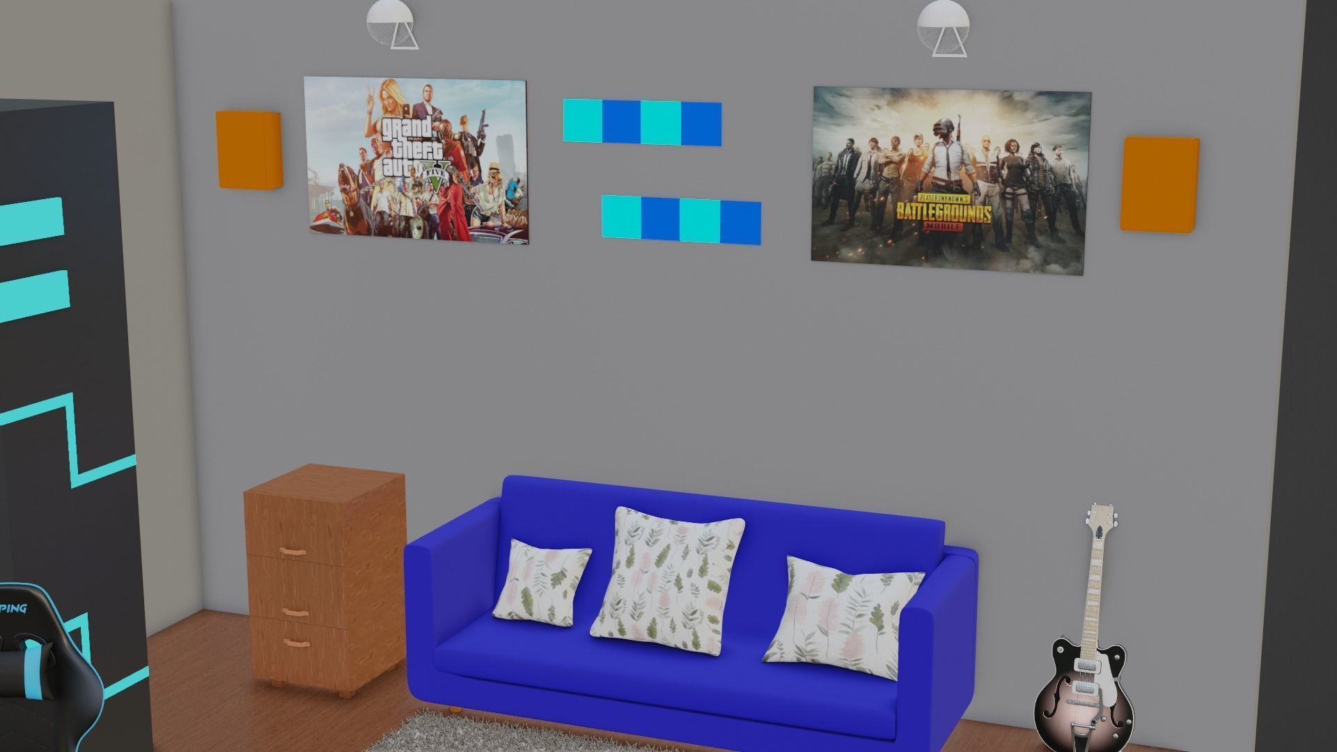Game Room Interior 3D Model 3D model_7
