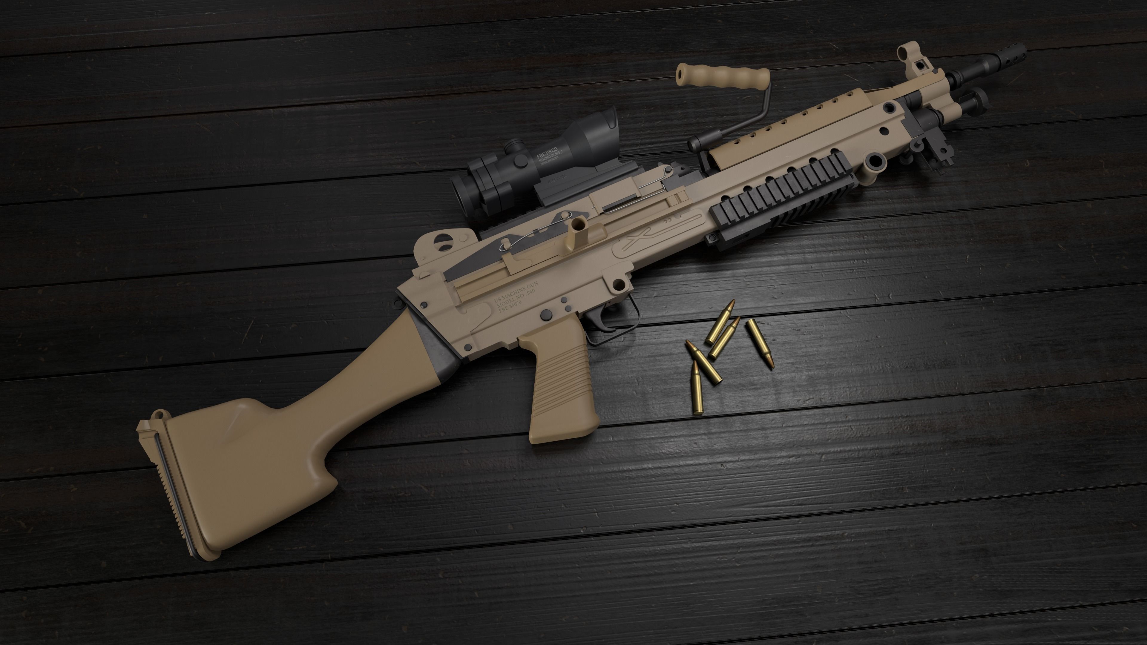 M249 - Modular Gun 3D model_9