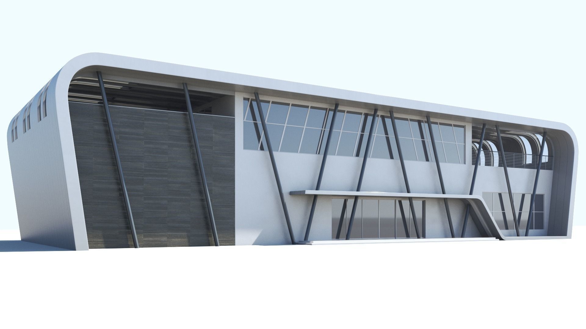 Modern Building 3D model_1