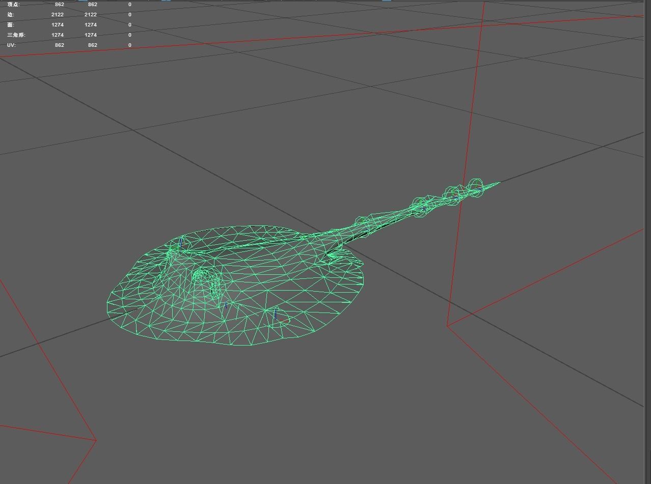 Ray fish Low-poly 3D model_4