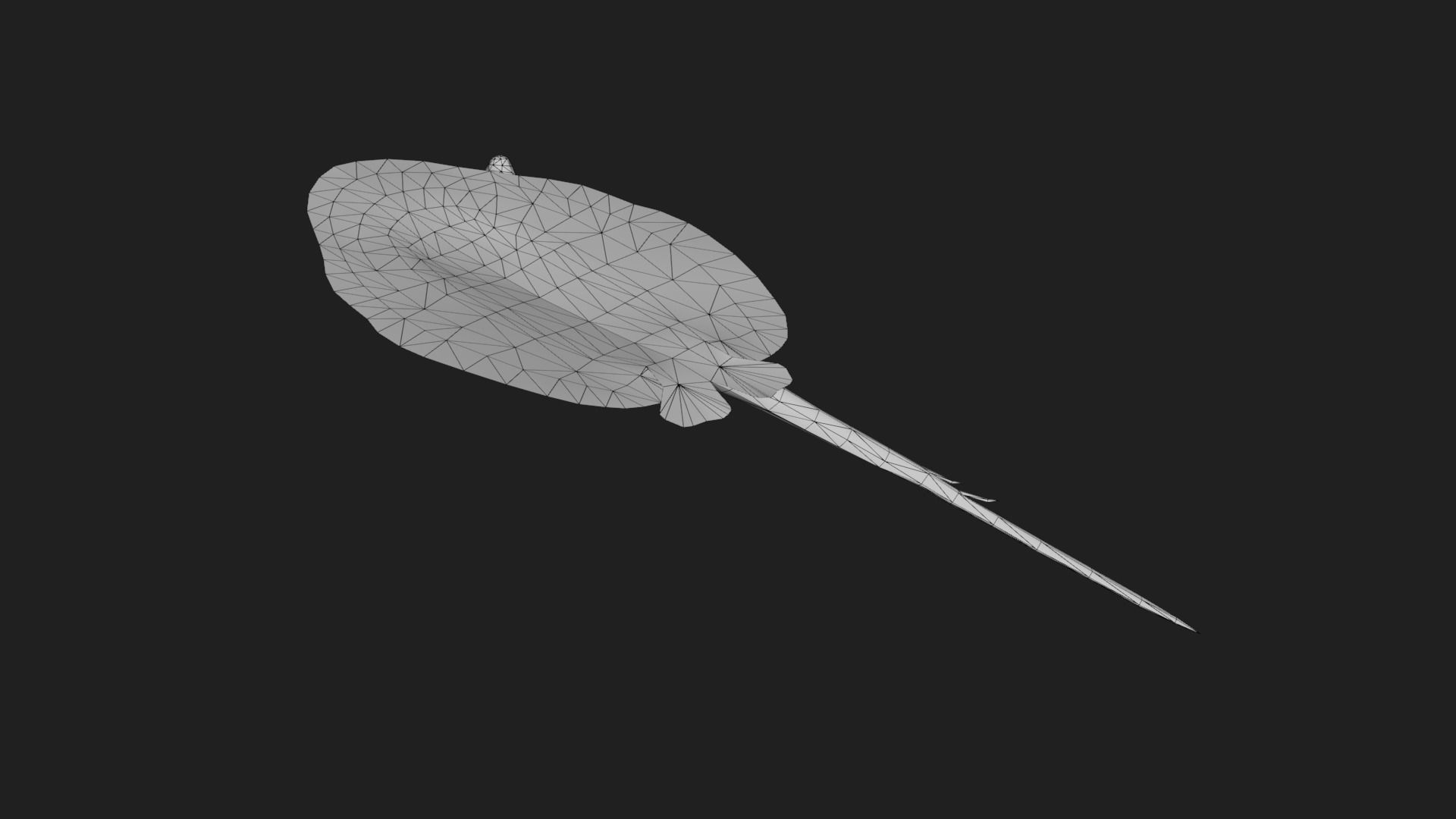 Ray fish Low-poly 3D model_3
