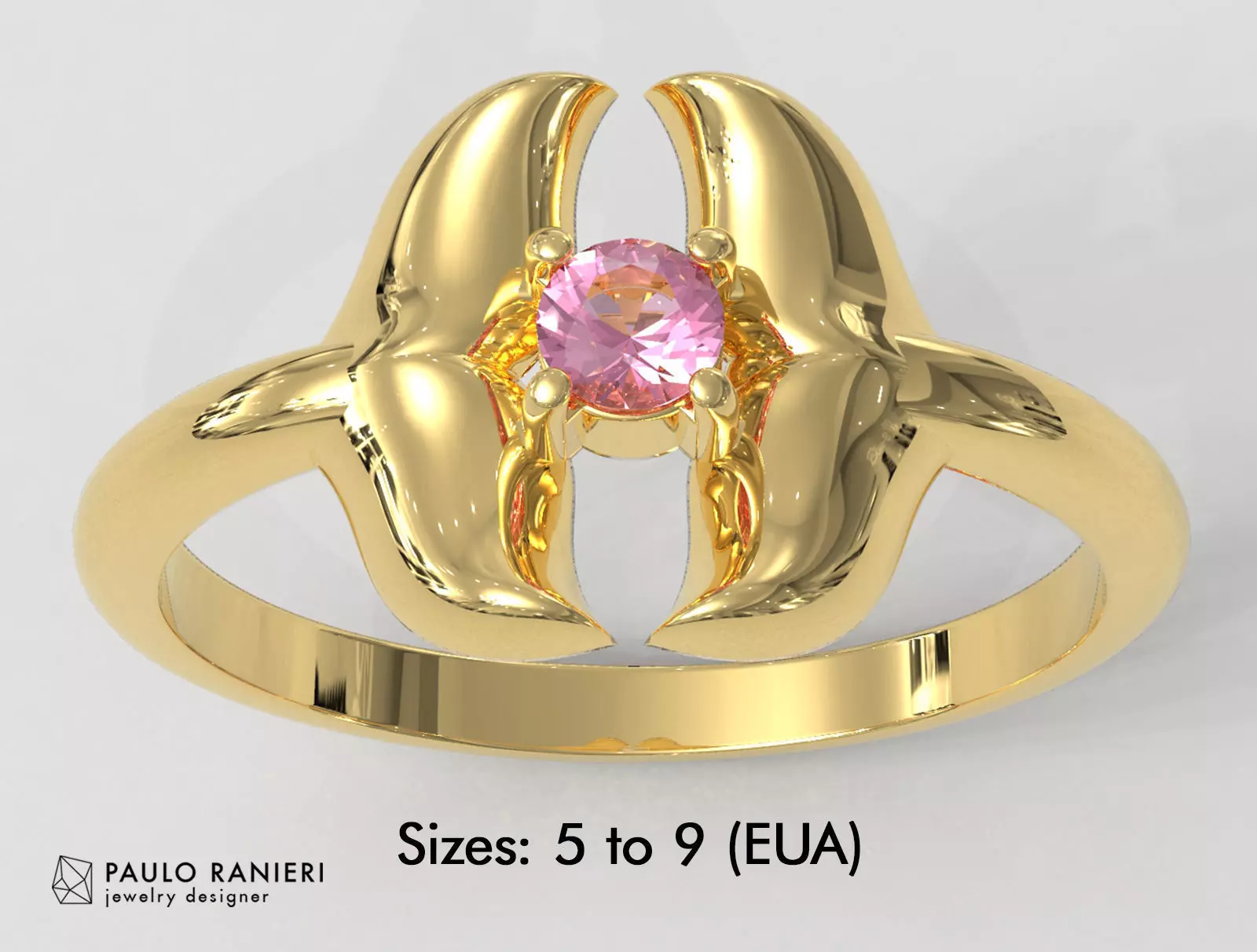 Dolphin Gemstone Ring 3D print model