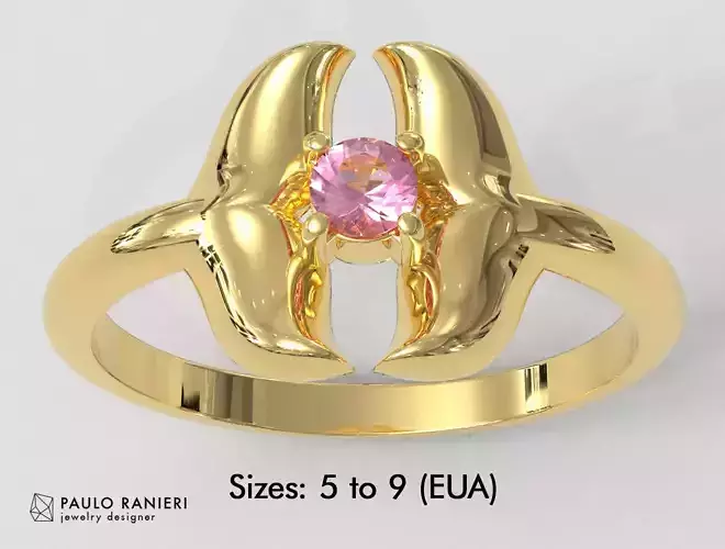 Dolphin Gemstone Ring