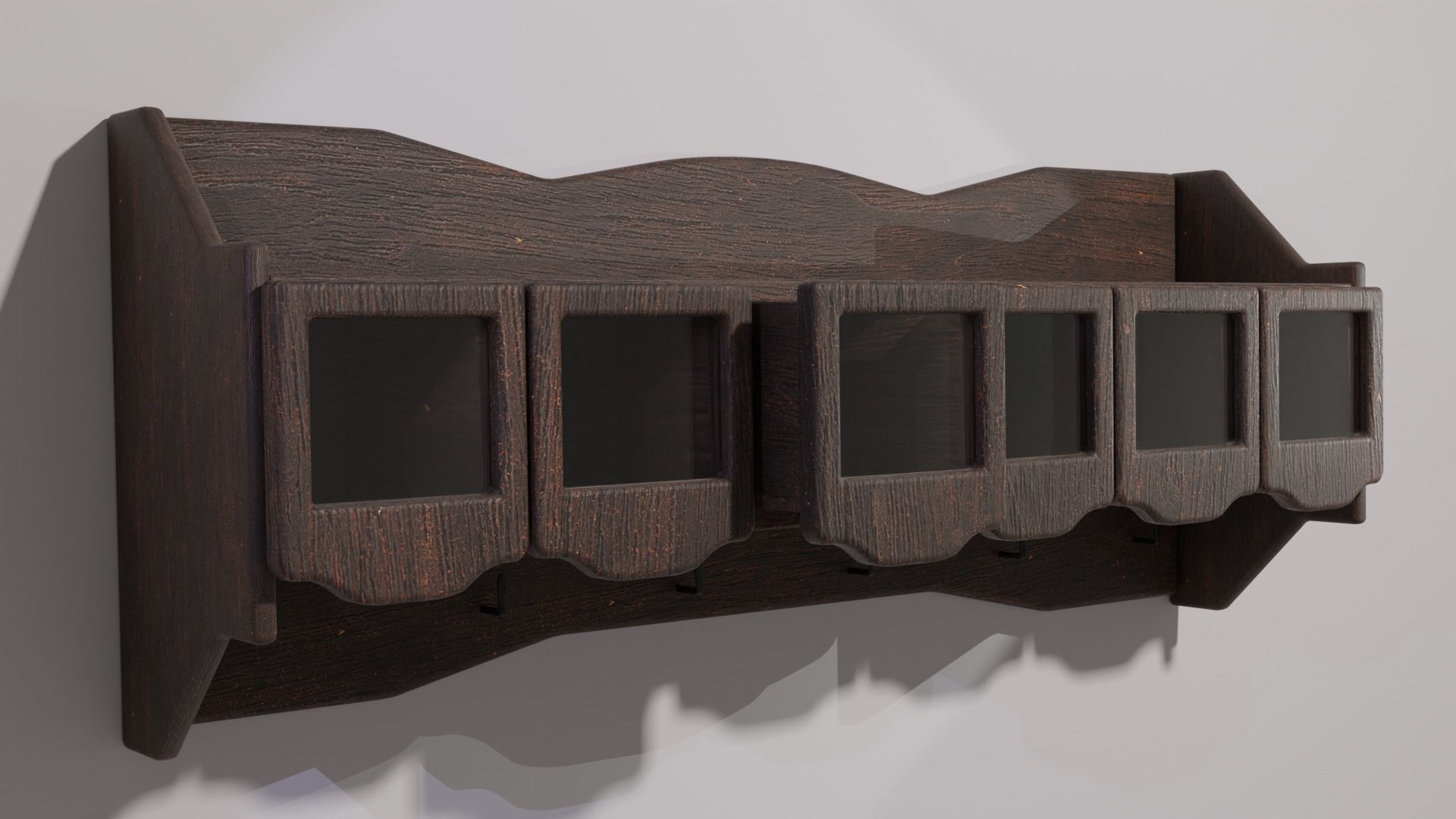 chest of drawers with wall shelf 3D model_1
