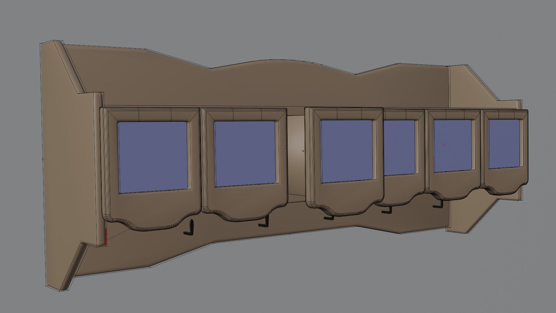 chest of drawers with wall shelf 3D model_3