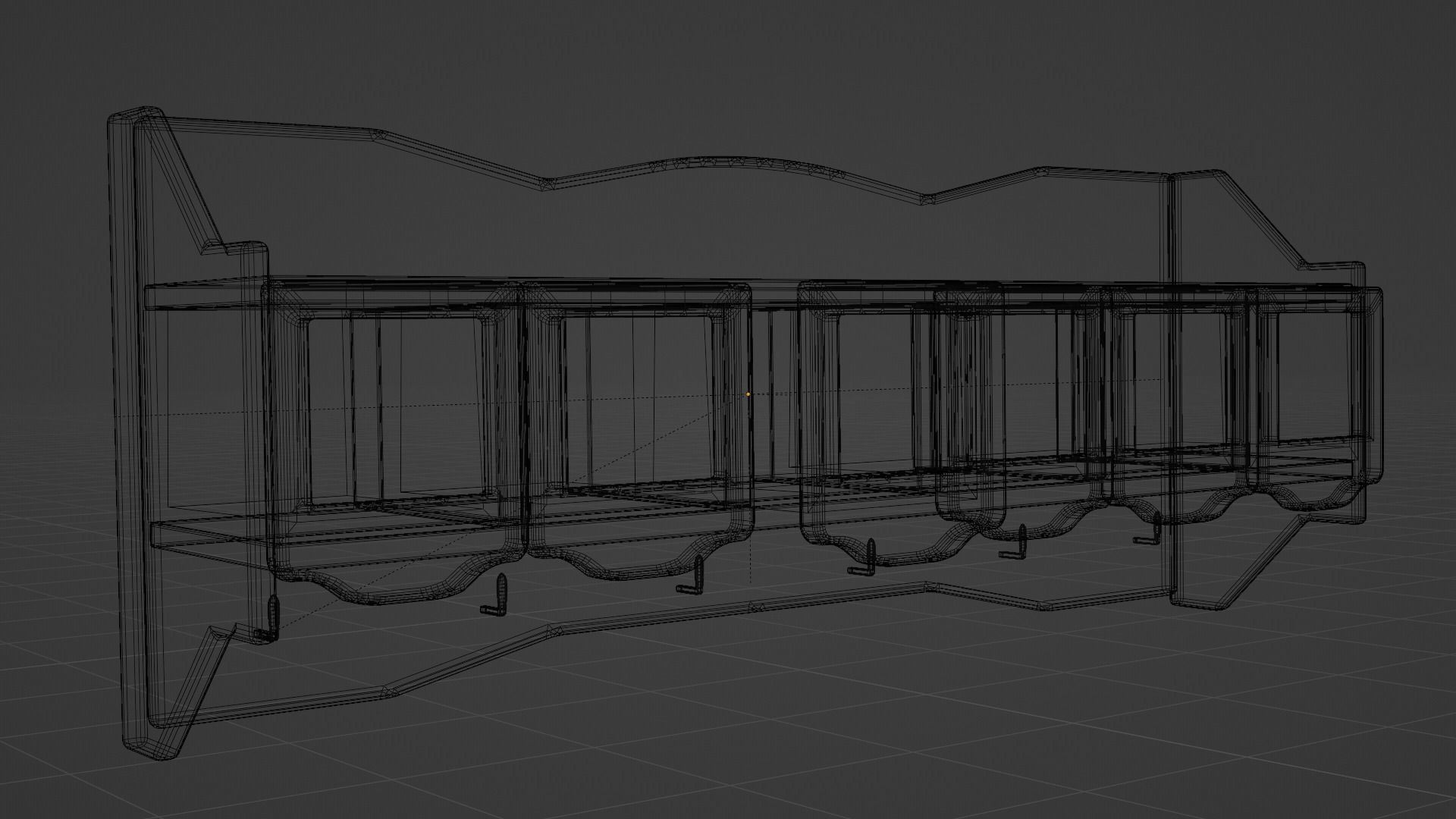 chest of drawers with wall shelf 3D model_4