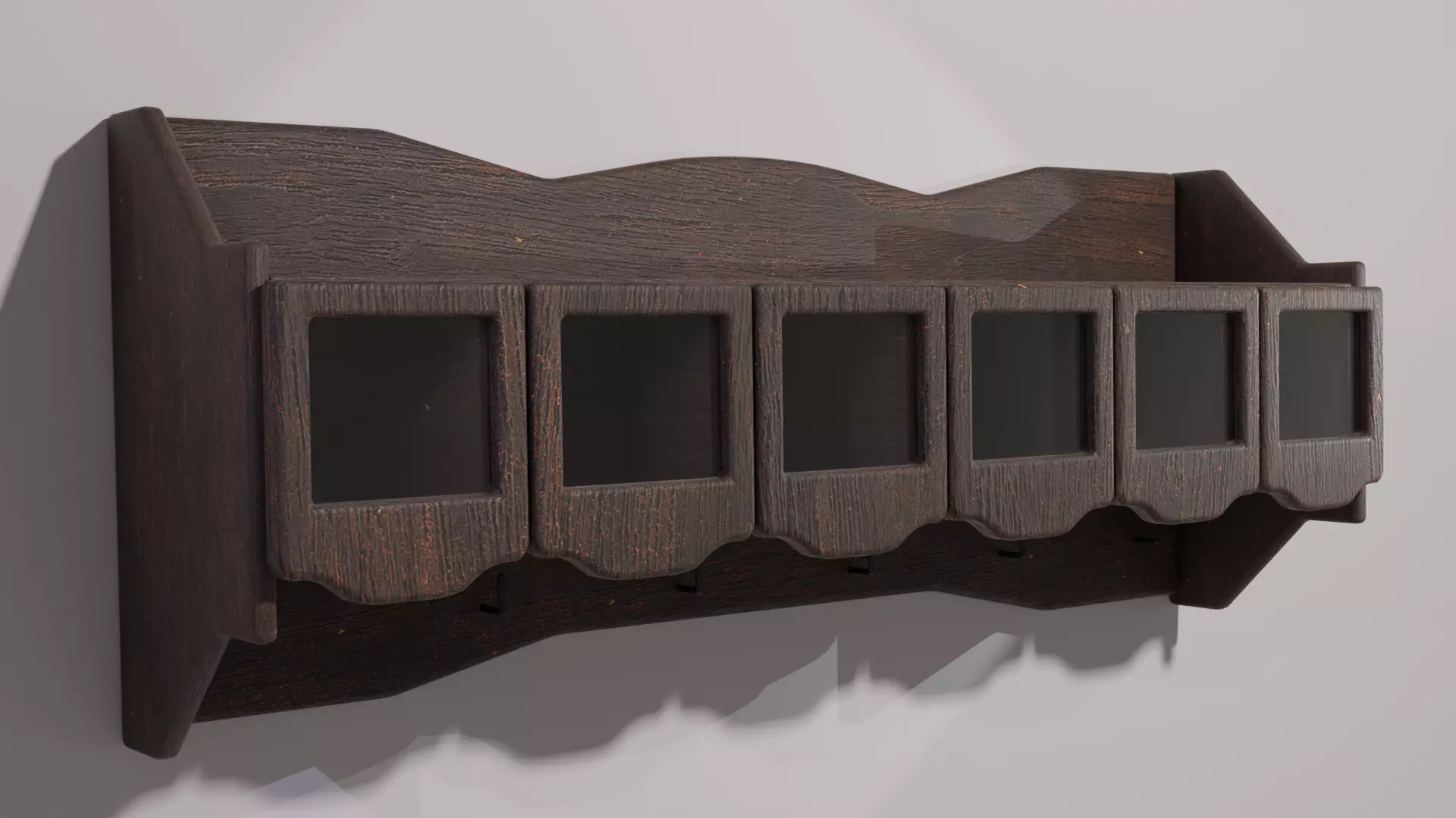 chest of drawers with wall shelf 3D model_0
