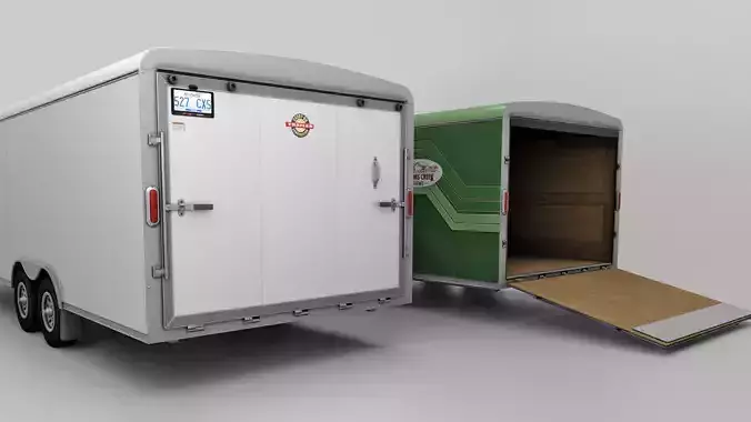 Car and Multi Purpose Enclosed Trailer 3D model