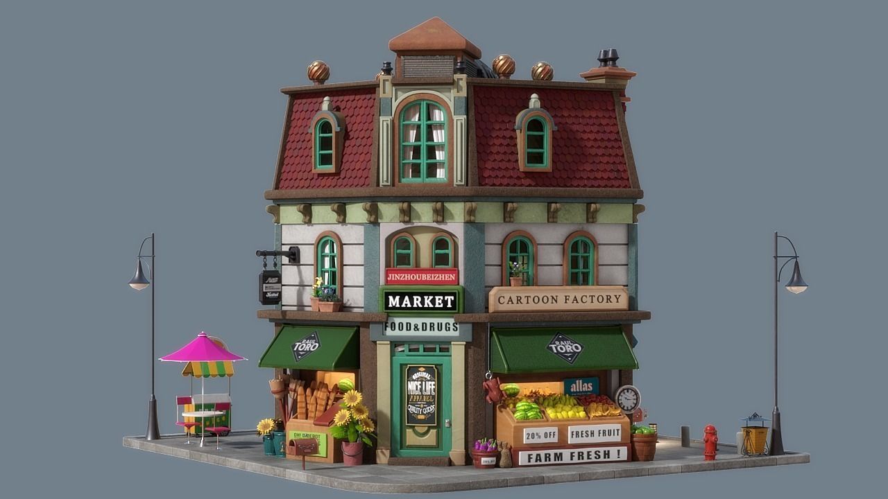 Cartoon House 15 3D model_1