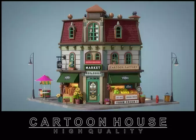 Cartoon House 15 3D model