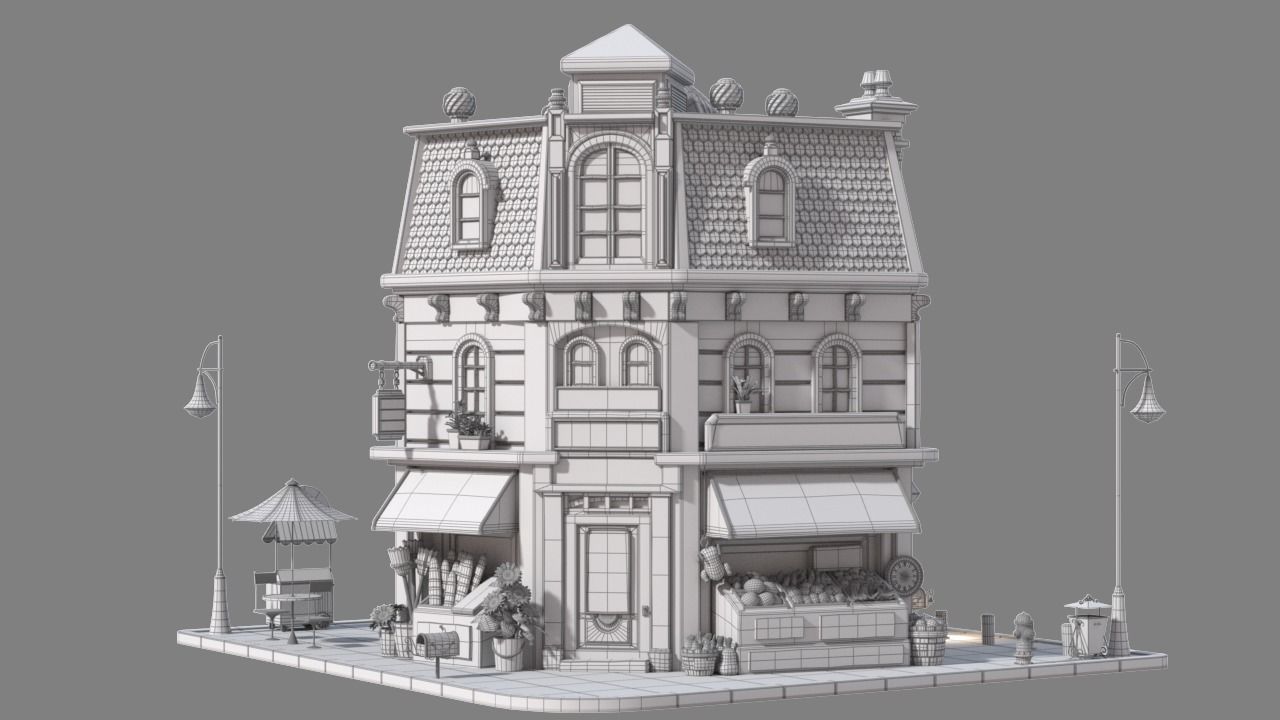 Cartoon House 15 3D model_7