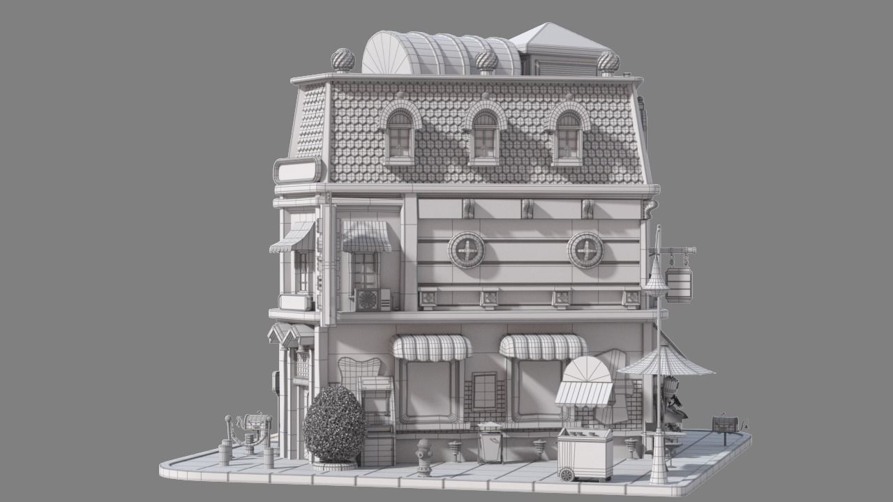 Cartoon House 15 3D model_11