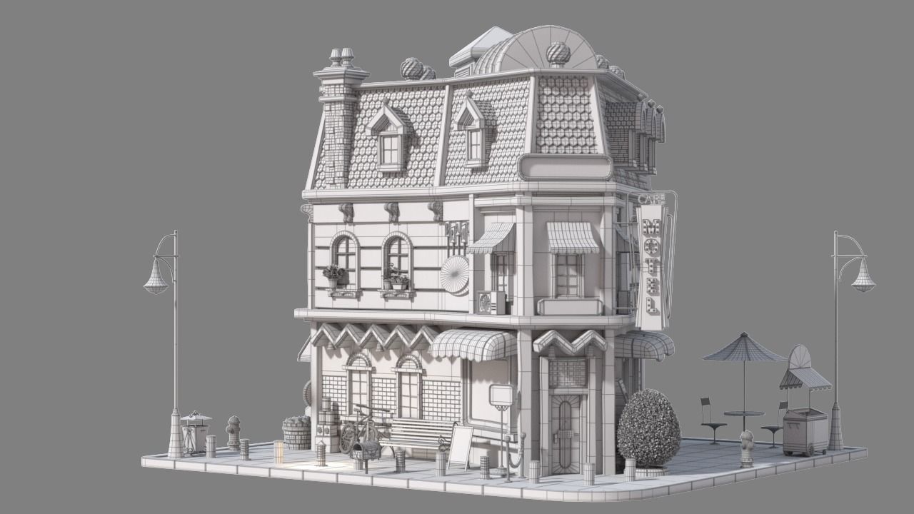 Cartoon House 15 3D model_10