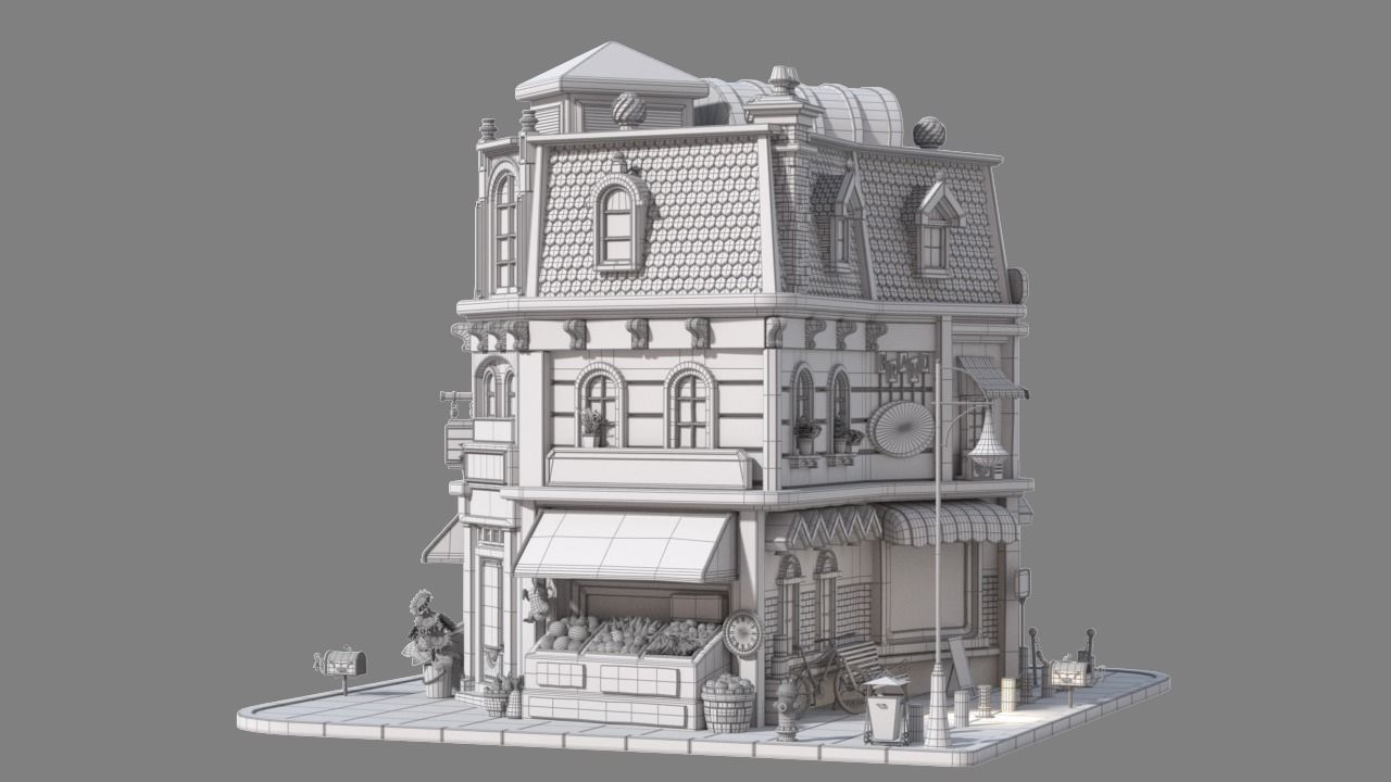 Cartoon House 15 3D model_8