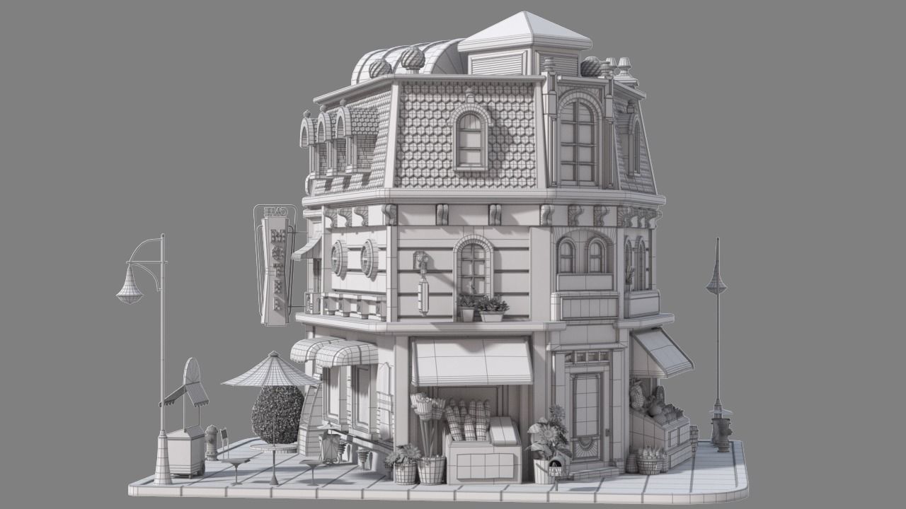 Cartoon House 15 3D model_12